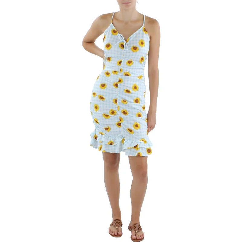 Simple Daily Wear Simple Daily Wear Derek Heart Womens Juniors Floral Check Open Back Bodycon Dress Simple Daily Wear Simple Daily Wear Derek Heart Womens Juniors Floral Check Open Back Bodycon Dress