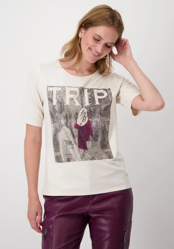 Simple And Generous Style Simple And Generous Style Monari Rhinestone Box Graphic T-Shirt, Beige Simple And Generous Style Simple And Generous Style Monari Rhinestone Box Graphic T-Shirt, Beige