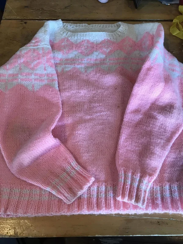 Casual Fashion Casual Fashion Hand Knit Pink Sweater -GU