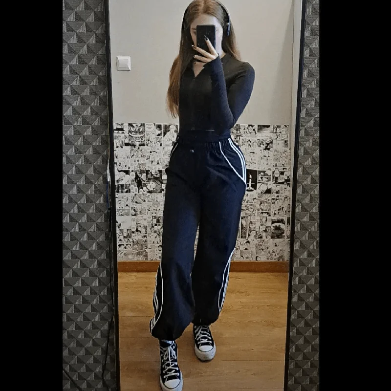 Elegant Slim Style Elegant Slim Style Women's Punk Drawstring Casual Pants