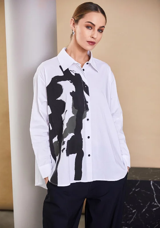 Romantic High Waist Skirt Romantic High Waist Skirt Naya Side Print Oversized Shirt, White Romantic High Waist Skirt Romantic High Waist Skirt Naya Side Print Oversized Shirt, White