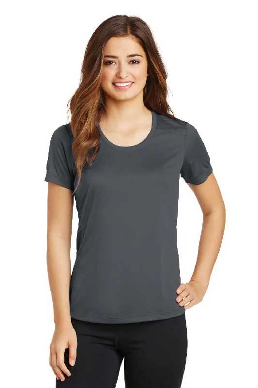 Elegant And Luxurious Feeling Elegant And Luxurious Feeling Sport-Tek Womens Elevate Moisture Wicking Short Sleeve Scoop Neck T-Shirt - Iron Grey - Closeout