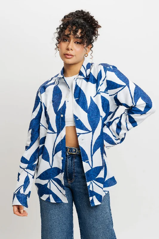 Personalized Printing Design Personalized Printing Design Leafy Marble Full Sleeves Women's Shirt Personalized Printing Design Personalized Printing Design Leafy Marble Full Sleeves Women's Shirt