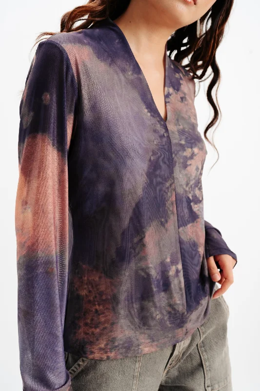 Casual Shopping Casual Shopping Grey Dye Effect Print Shirt