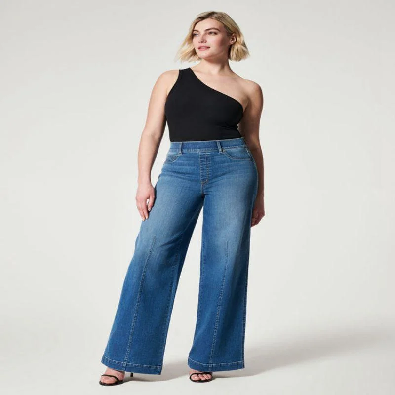 Casual Basic Style Casual Basic Style Women's Fashion Elastic Knitted Jeans