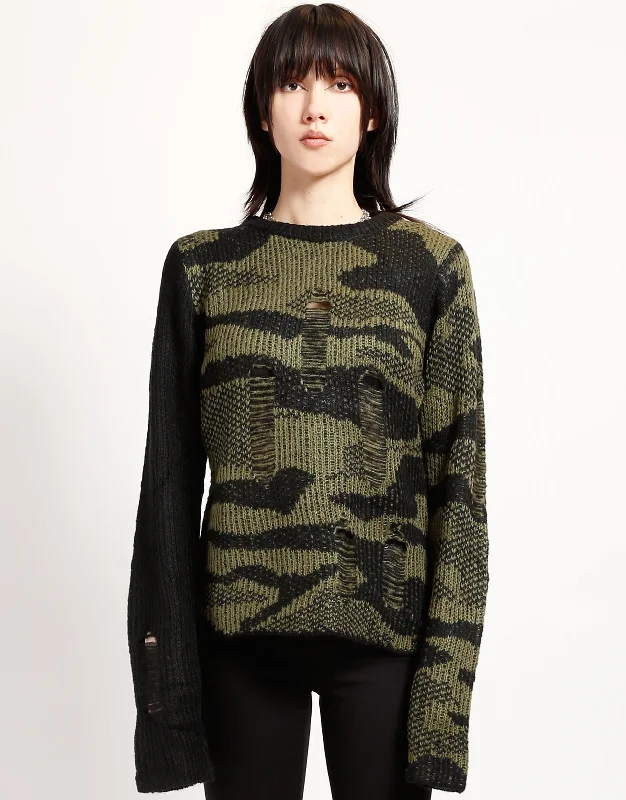 Romantic Snowflake Design Romantic Snowflake Design RAG SWEATER CAMO