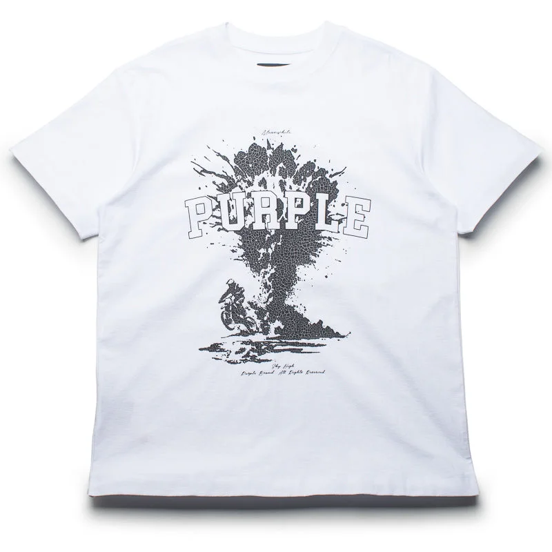 Personalized Heterogeneous Splicing Personalized Heterogeneous Splicing Purple Brand Sky High Tee - White Personalized Heterogeneous Splicing Personalized Heterogeneous Splicing Purple Brand Sky High Tee - White