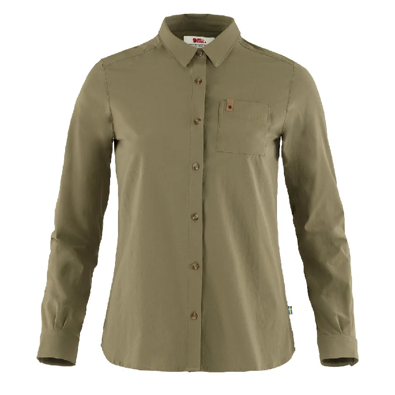 Rock Short Design Rock Short Design Fjallraven Womens Ovik Lite Shirt LS Green