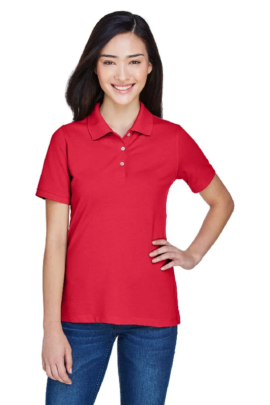 Cozy Wear Cozy Wear Harriton Womens Easy Blend Wrinkle Resistant Short Sleeve Polo Shirt - Red Cozy Wear Cozy Wear Harriton Womens Easy Blend Wrinkle Resistant Short Sleeve Polo Shirt - Red