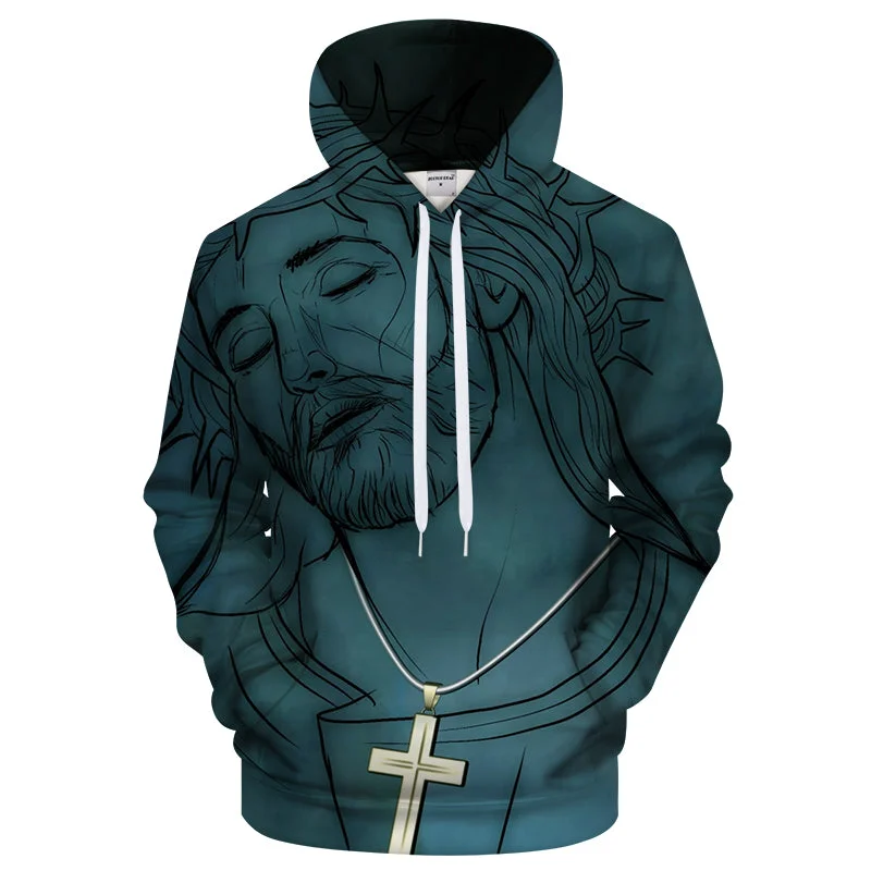 Romantic Pastoral Style Romantic Pastoral Style Jesus Cross 3D Sweatshirt Hoodie Pullover Romantic Pastoral Style Romantic Pastoral Style Jesus Cross 3D Sweatshirt Hoodie Pullover