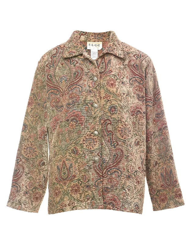Romantic Wave Skirt Romantic Wave Skirt Paisley Pattern Sparkly Multi-Colour Tapestry Jacket - M Romantic Wave Skirt Romantic Wave Skirt Paisley Pattern Sparkly Multi-Colour Tapestry Jacket - M