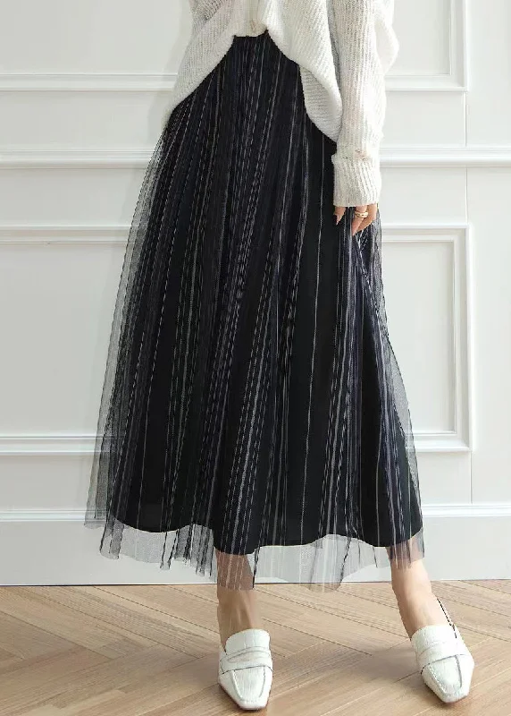 Personalized Printing Design Personalized Printing Design Style Black Gradient High Waist Tulle Pleated Skirt Spring Personalized Printing Design Personalized Printing Design Style Black Gradient High Waist Tulle Pleated Skirt Spring