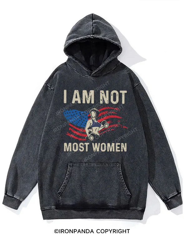 Romantic Snowflake Design Romantic Snowflake Design I am Not Most Women Washed Gym Hoodie