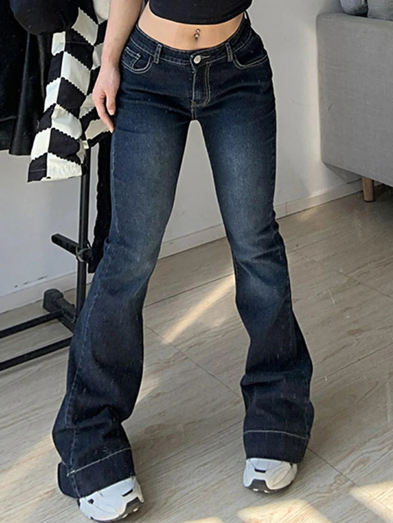 Simple Fashion Simple Fashion MMABIA Sweat for Women Pants Women's Flared Pants Low Waist Trousers Gradient Flared Jeans Fashion Rise Skinn Women's Sexy Jeans
