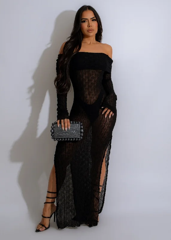 Effortless Vintage Look Effortless Vintage Look Sugar Rush Mesh Maxi Dress  Black