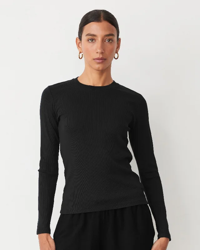 Casual Simple Style Casual Simple Style Supimaluxe Rib Long Sleeve Crew
