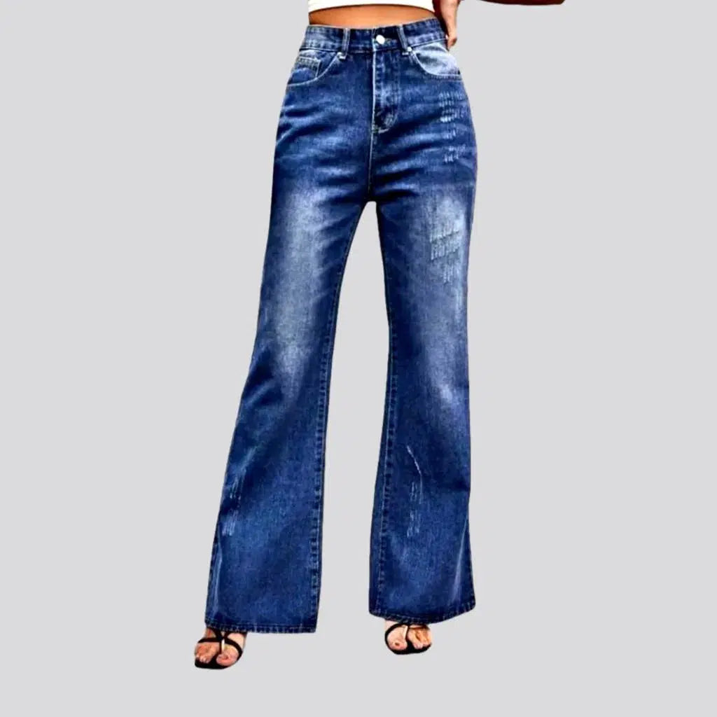 Elegant And Noble Style Elegant And Noble Style Flared street jeans
 for ladies