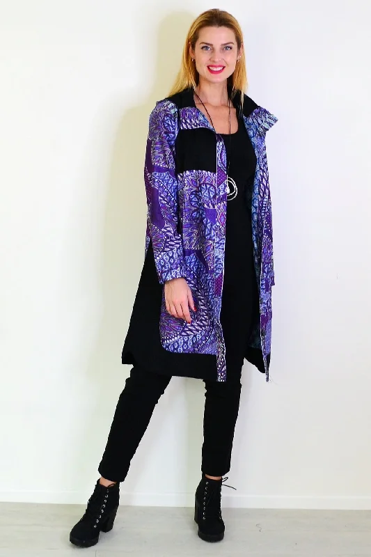 Simple Design Skirt Simple Design Skirt Purple Print Long Corduroy Jacket