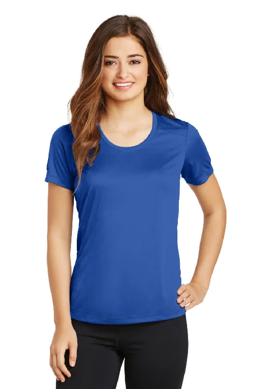Elegant Lapel Style Elegant Lapel Style Sport-Tek Womens Elevate Moisture Wicking Short Sleeve Scoop Neck T-Shirt - True Royal Blue - Closeout
