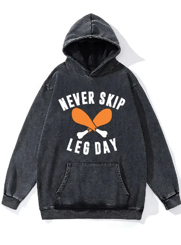 Line Style Line Style Never Skip Leg Day Washed Gym Hoodie