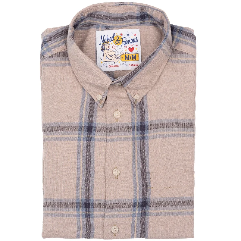 Simple Classic Style Simple Classic Style Easy Shirt - Hemp Blend Check - Sand