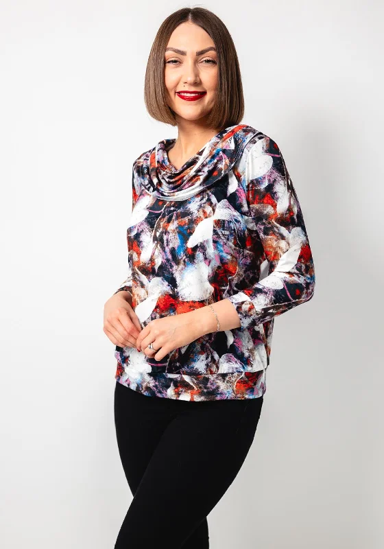 Elegant And Noble Style Elegant And Noble Style Leon Collection Abstract Cowl Neck Top, Multi Elegant And Noble Style Elegant And Noble Style Leon Collection Abstract Cowl Neck Top, Multi