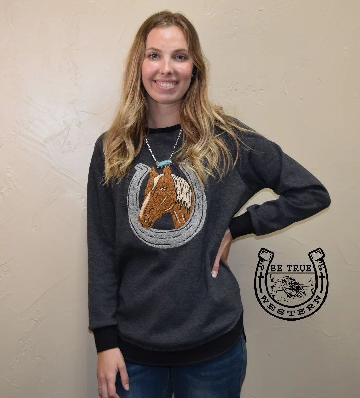 Chic Style Chic Style The Good Ole Days Horse Sweater