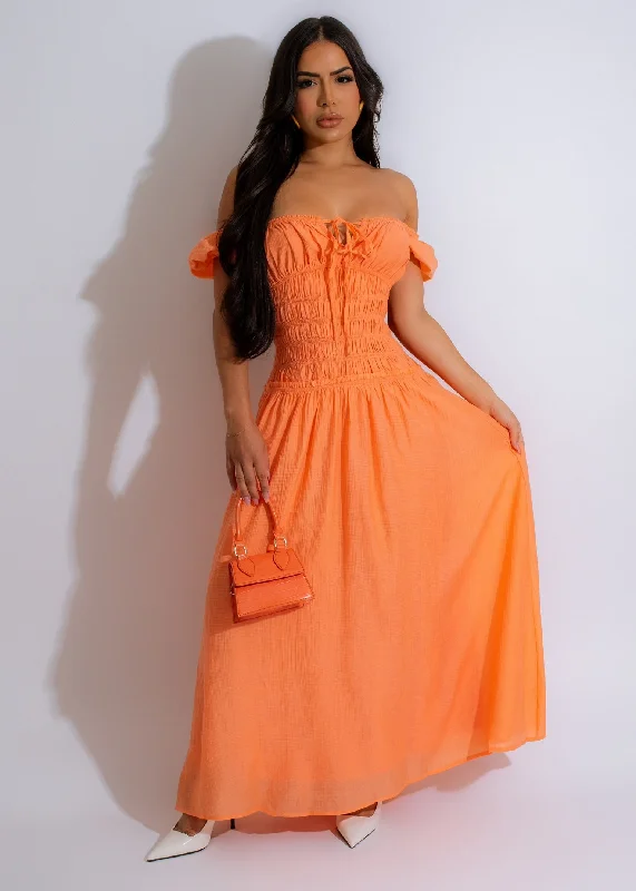 Simple Fashion Style Simple Fashion Style Well Wishes Maxi Dress Orange