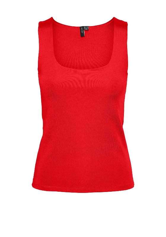 Simple Versatile Style Simple Versatile Style Vero Moda Million 2-Way Square Neck Top, Red Simple Versatile Style Simple Versatile Style Vero Moda Million 2-Way Square Neck Top, Red