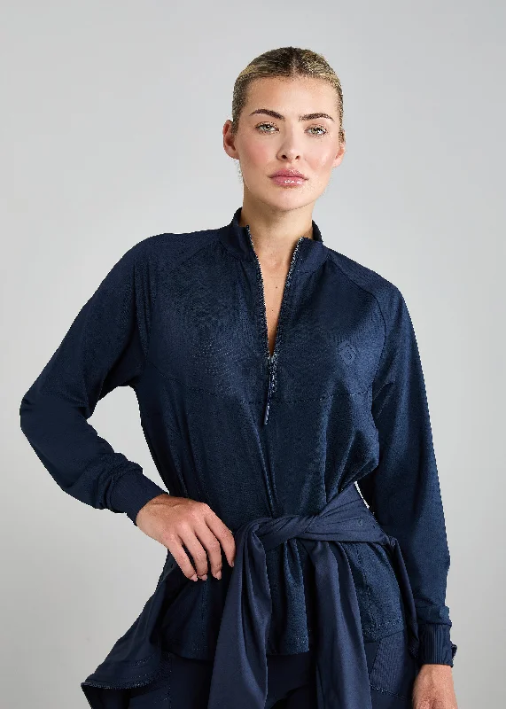 Casual Matching Style Casual Matching Style Navy Long Sleeve Mesh Shirt