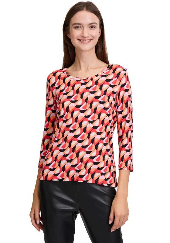 Simple Casual Feeling Simple Casual Feeling Betty Barclay Geometric Print Top, Orange Multi Simple Casual Feeling Simple Casual Feeling Betty Barclay Geometric Print Top, Orange Multi