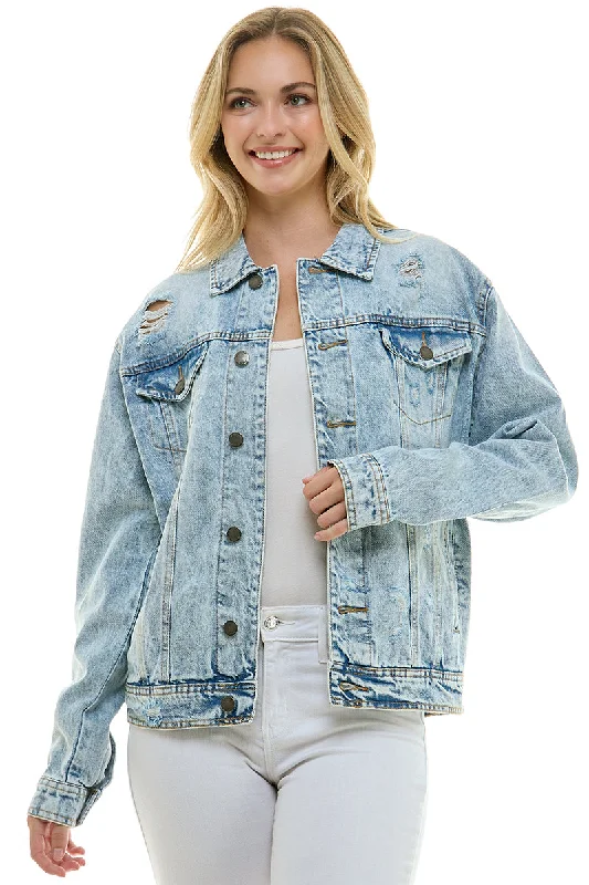 Romantic Lightness Romantic Lightness Distressed  Denim Boyfriend Jacket (OPEN PACK) JKD-001