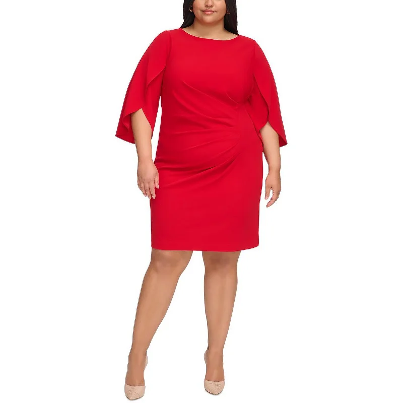 Casual Light Style Casual Light Style DKNY Womens Plus Ruched Knee Length Bodycon Dress Casual Light Style Casual Light Style DKNY Womens Plus Ruched Knee Length Bodycon Dress