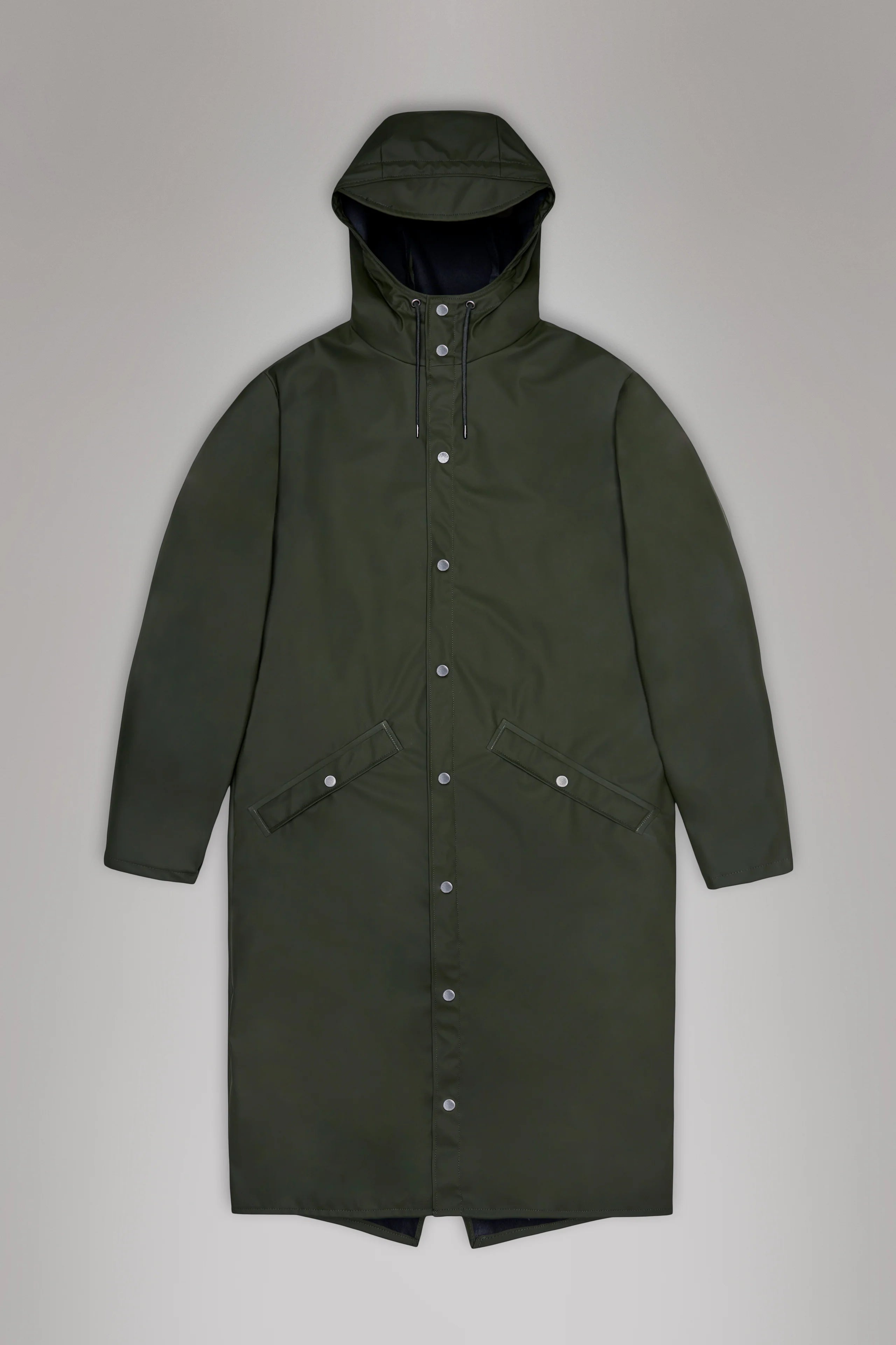 Simple Design Sense Simple Design Sense Longer Jacket in Green by RAINS