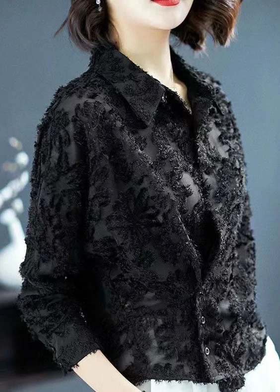 Chic Street Look Trends Chic Street Look Trends Simple Black Peter Pan Collar Patchwork Lace Shirt Top Spring Chic Street Look Trends Chic Street Look Trends Simple Black Peter Pan Collar Patchwork Lace Shirt Top Spring