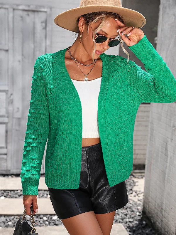 Effortless Vintage Look Effortless Vintage Look Open Front Long Sleeve Cardigan