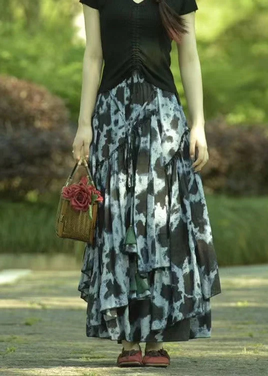 Minimalism Minimalism Bohemian Tie Dye Exra Large Hem Lace Up Cotton Maxi Skirts Spring Minimalism Minimalism Bohemian Tie Dye Exra Large Hem Lace Up Cotton Maxi Skirts Spring
