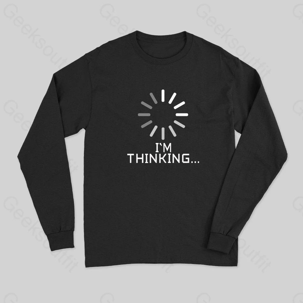 Elegant Slim Style Elegant Slim Style I'm Thinking Loading Wheel Long Sleeve T-Shirt Elegant Slim Style Elegant Slim Style I'm Thinking Loading Wheel Long Sleeve T-Shirt