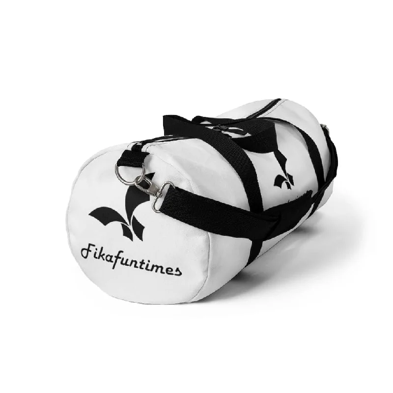 Chic Style Chic Style Lightweight Fikafuntimes Black Logo Print Duffel Bag