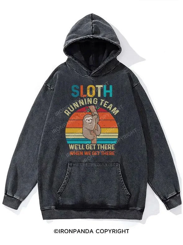 Romantic Chiffon Style Romantic Chiffon Style SLOTH RUNNING TEAM WASHED GYM HOODIE