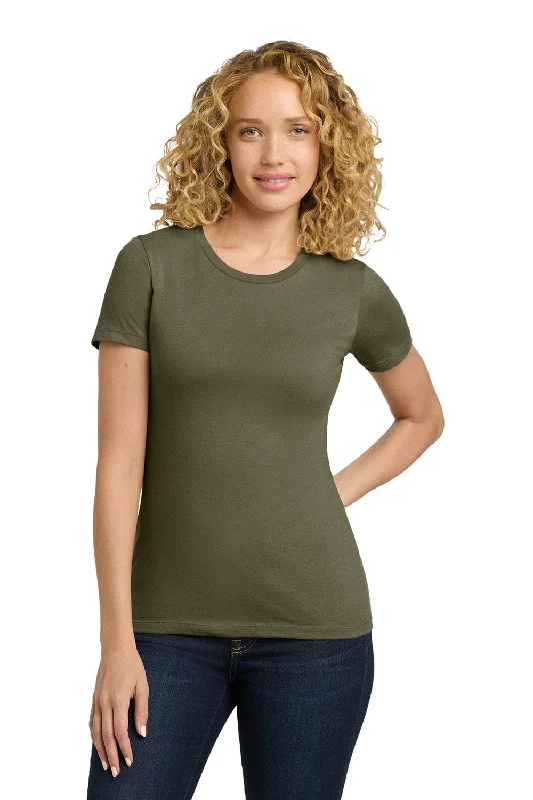 Casual Matching Style Casual Matching Style Next Level Womens Boyfriend Fine Jersey Short Sleeve Crewneck T-Shirt - Light Olive