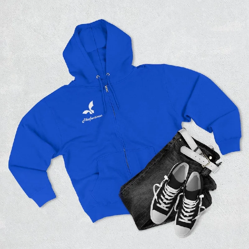 Bold Luxe Style Bold Luxe Style Unisex Zip Up Side Pocket Fikafuntimes Print Hoodie