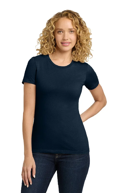 Leisure Time Leisure Time Next Level Womens Boyfriend Fine Jersey Short Sleeve Crewneck T-Shirt - Midnight Navy Blue