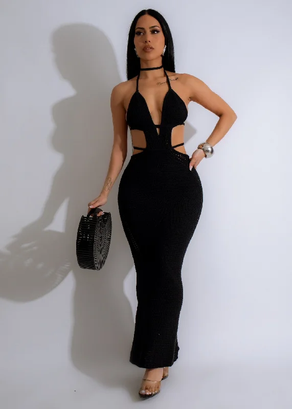 Comfortable Outfits Comfortable Outfits Malibu Crochet Maxi Dress Black
