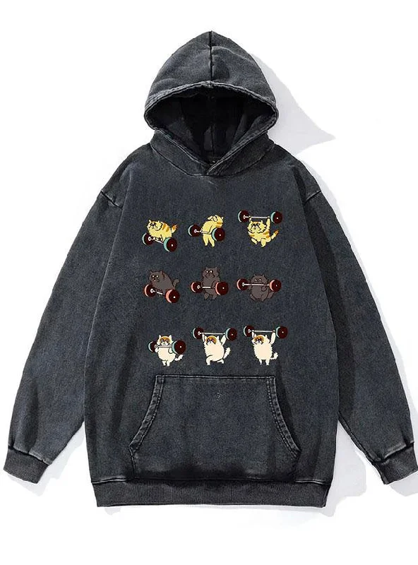 Romantic Wave Skirt Romantic Wave Skirt Olympic Weightlifting Cat WASHED GYM HOODIE