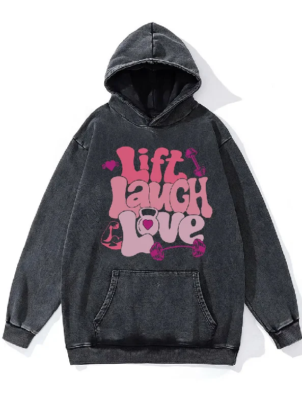 Soft Vintage Streetwear Soft Vintage Streetwear Lift Laugh Love Washed Gym Hoodie