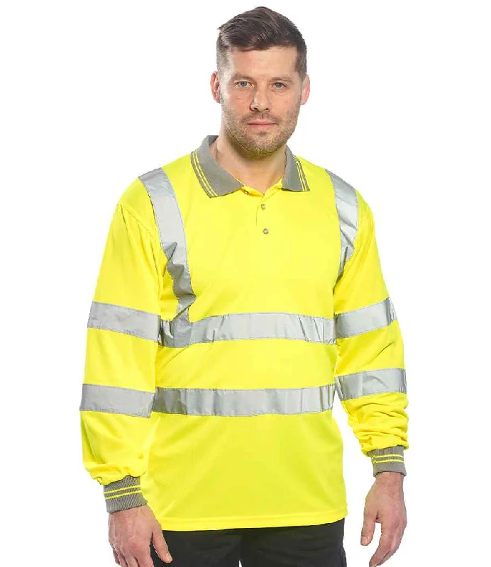 Casual Comfort Casual Comfort Portwest Hi-Vis Long Sleeve Polo Shirt | Yellow