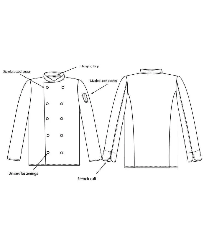 Casual Casual Style Casual Casual Style Dennys Long Sleeve Press Stud Chef's Jacket | Black Casual Casual Style Casual Casual Style Dennys Long Sleeve Press Stud Chef's Jacket | Black