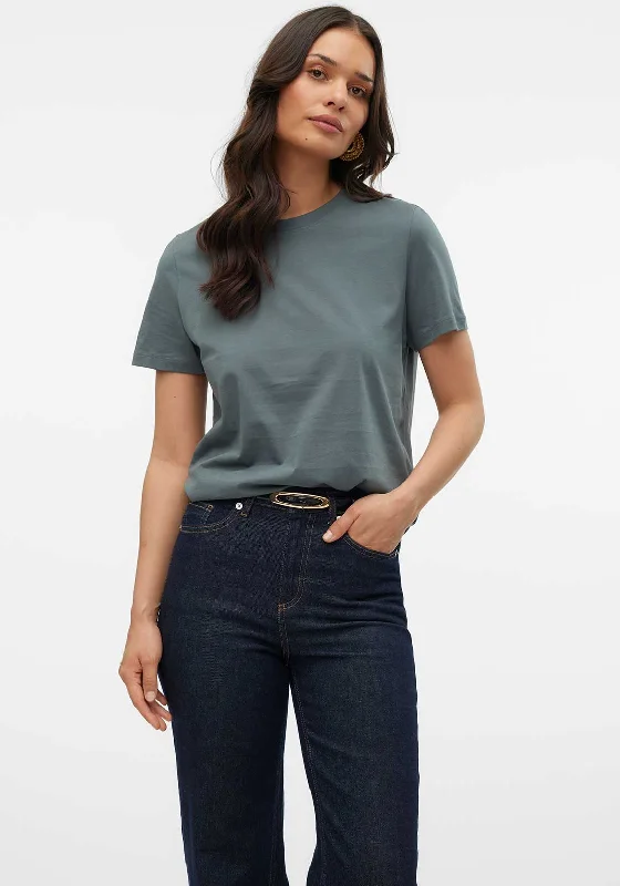Rock Short Design Rock Short Design Vero Moda Paulina Short Sleeve T Shirt, Green