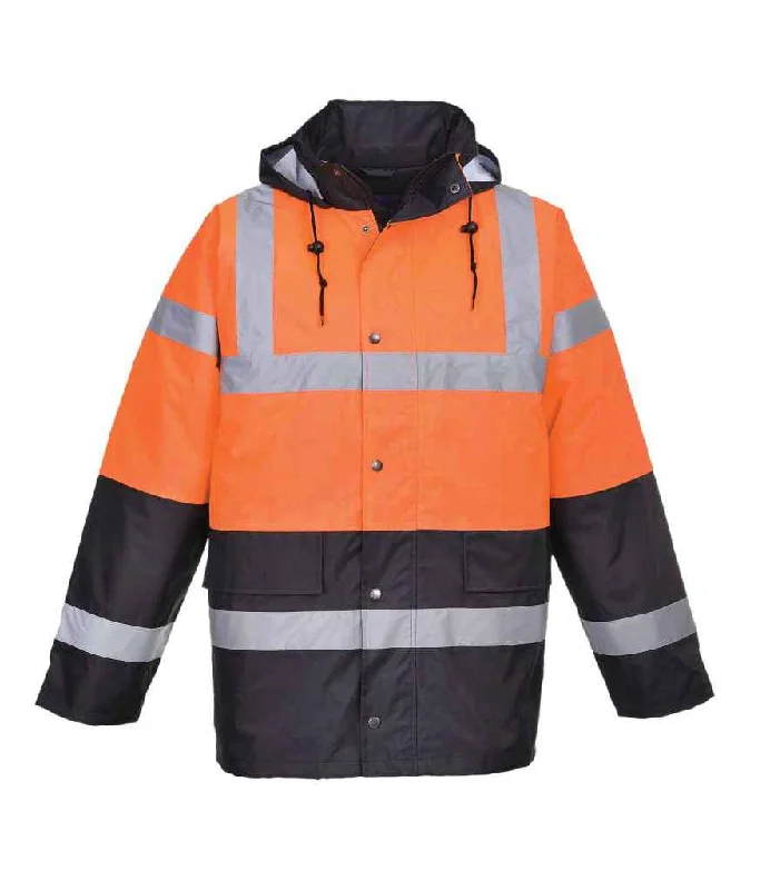 Casual Classic Design Casual Classic Design Portwest Hi-Vis Contrast Traffic Jacket | Orange/Navy Casual Classic Design Casual Classic Design Portwest Hi-Vis Contrast Traffic Jacket | Orange/Navy